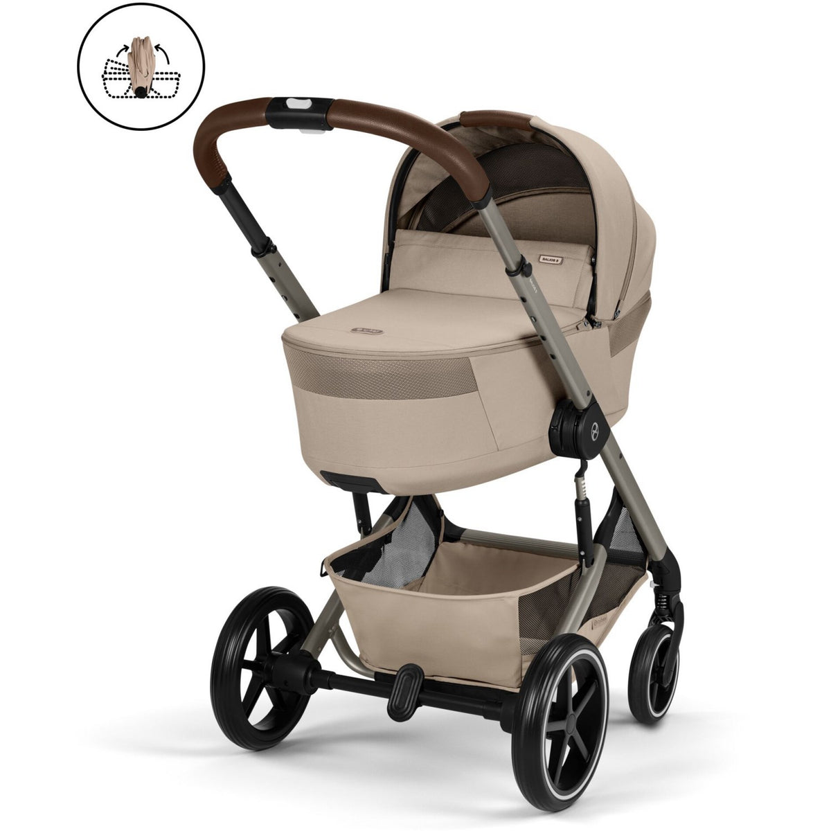 Cybex Almond Beige Balios S Lux Tpe Inklusiv Foldbar Cot