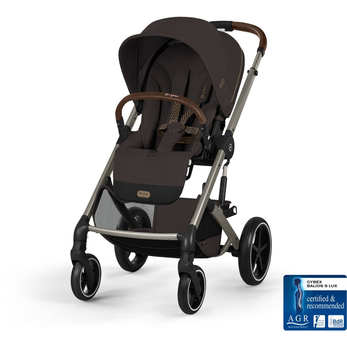 Cybex Chocolate Brown Balios S Lux Tpe Inklusiv Foldbar Cot