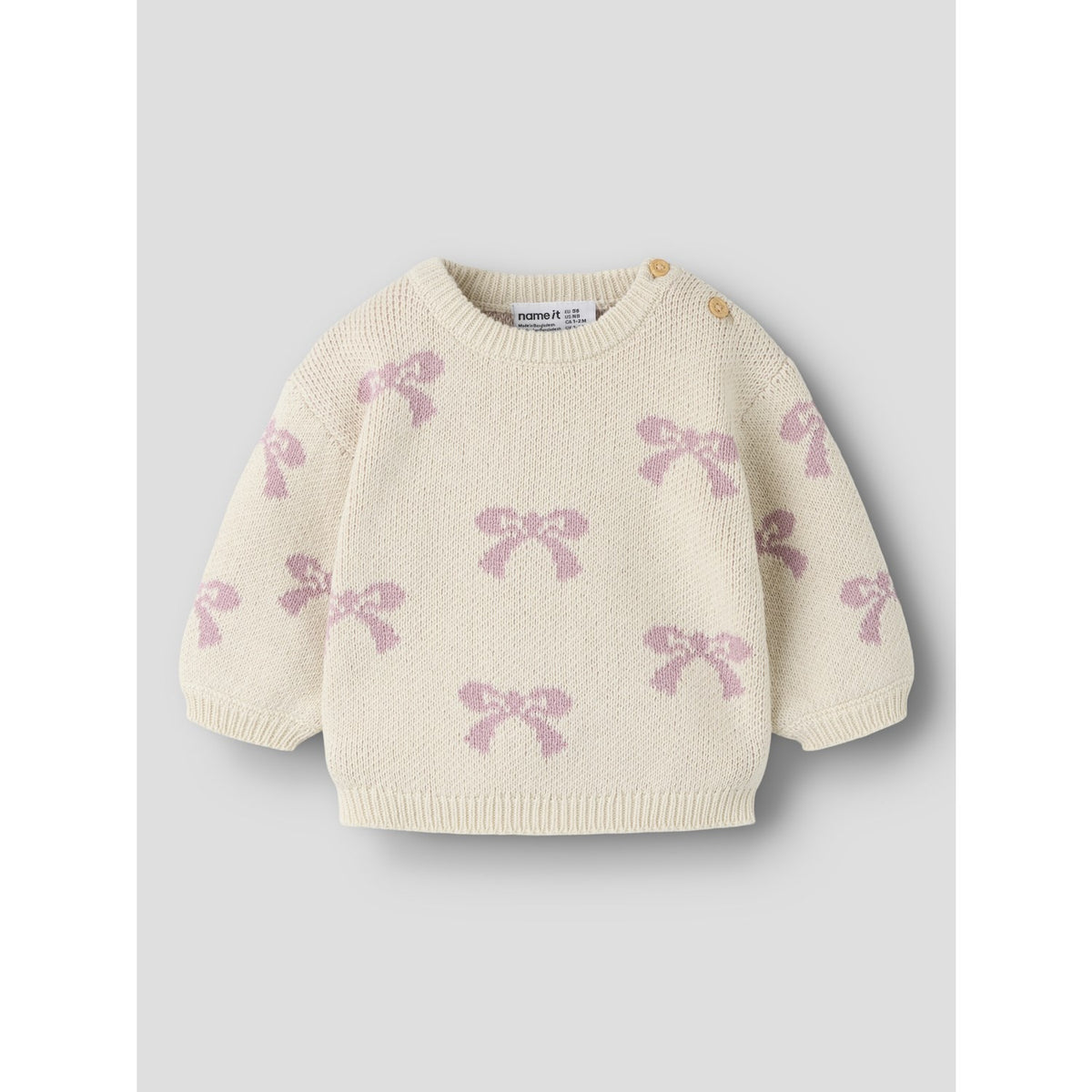 Name It Birch Bows In Mauve Shadows Nbfoana Ls Stickad Låda