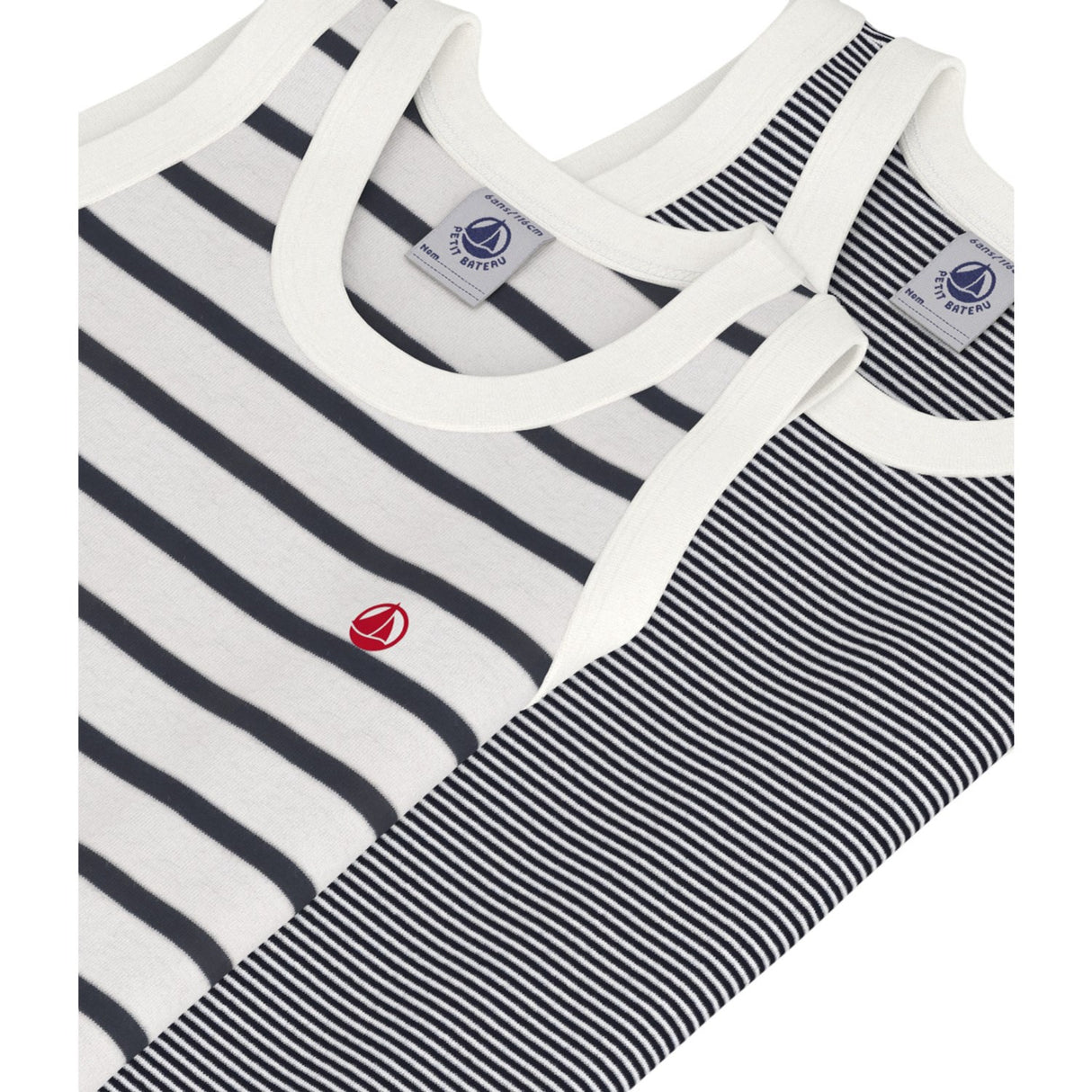 Petit Bateau Navy Stripe Undershirt 2-pack