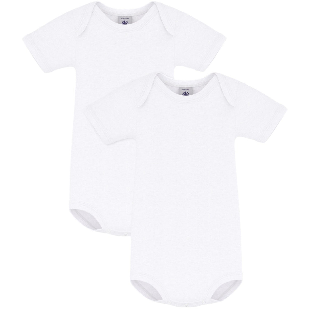 Petit Bateau White 2-pack Kortärmad Body