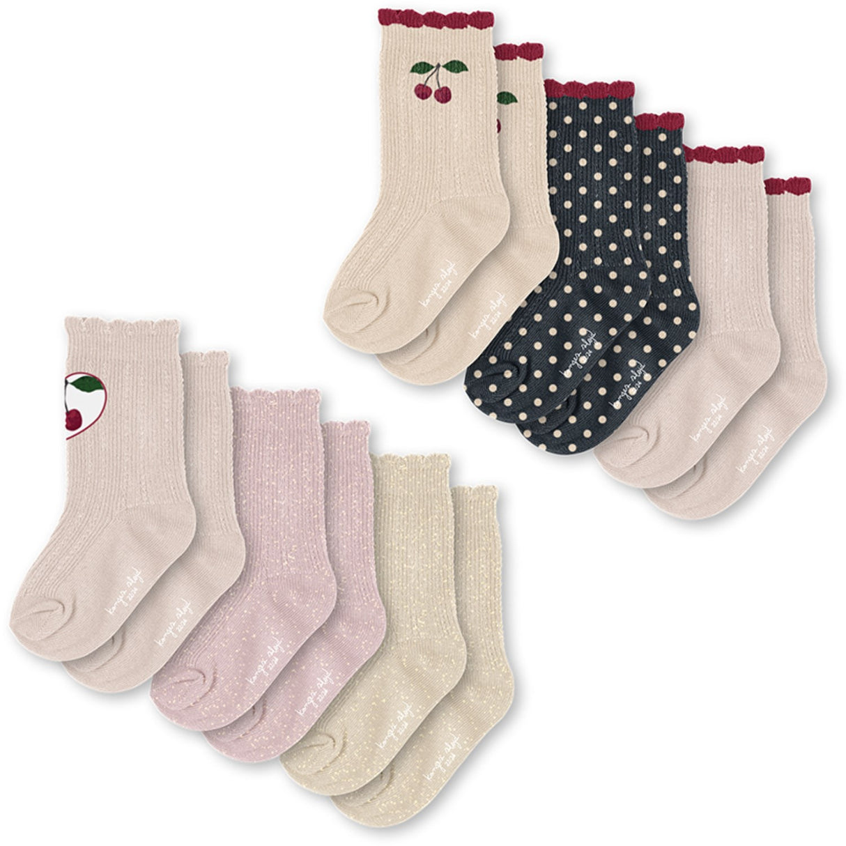 Konges Sløjd Multi Glitter 6 Pack Strumpor