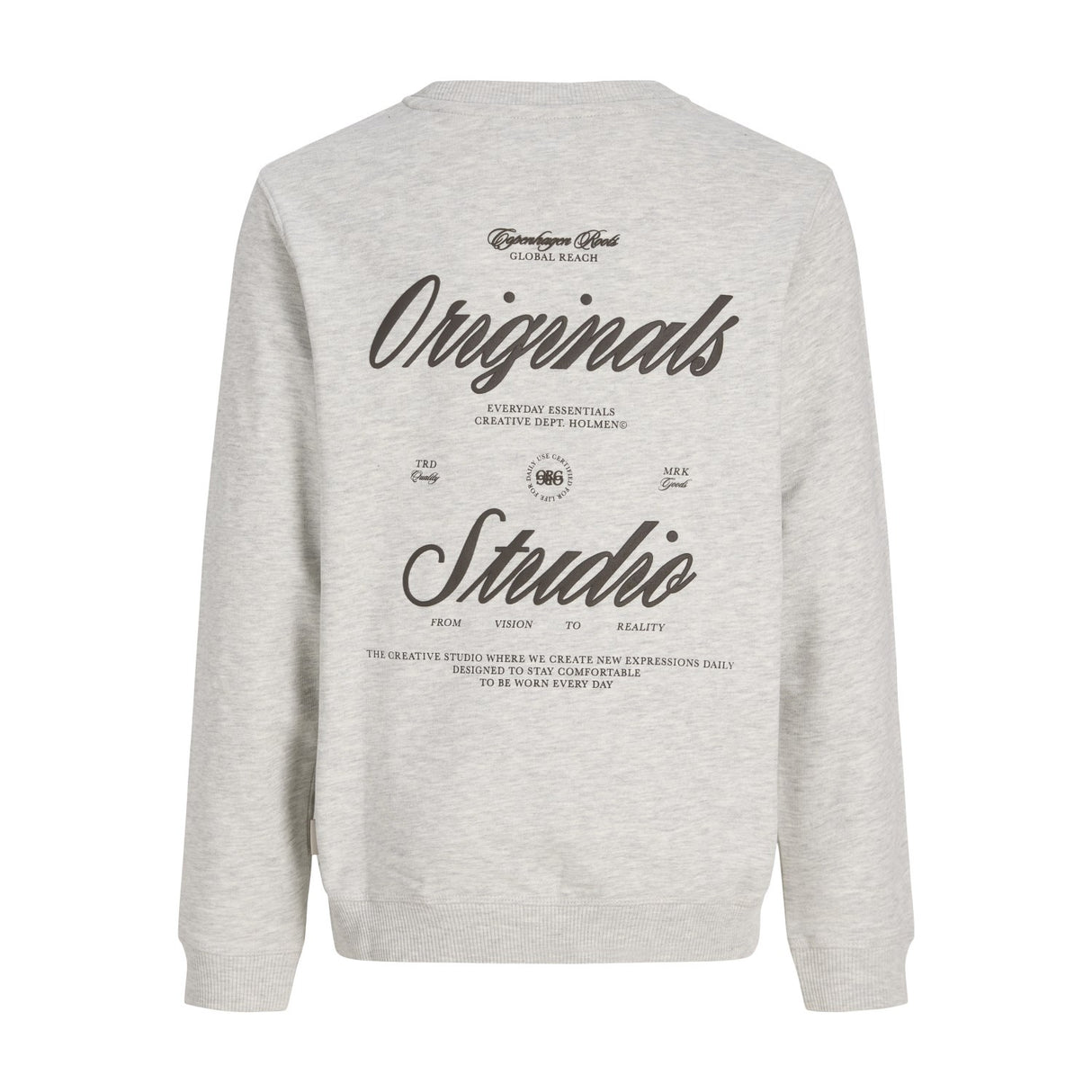 Jack & Jones Junior White Melange Jornorrebro Typo Back Sweat Cn Jnr
