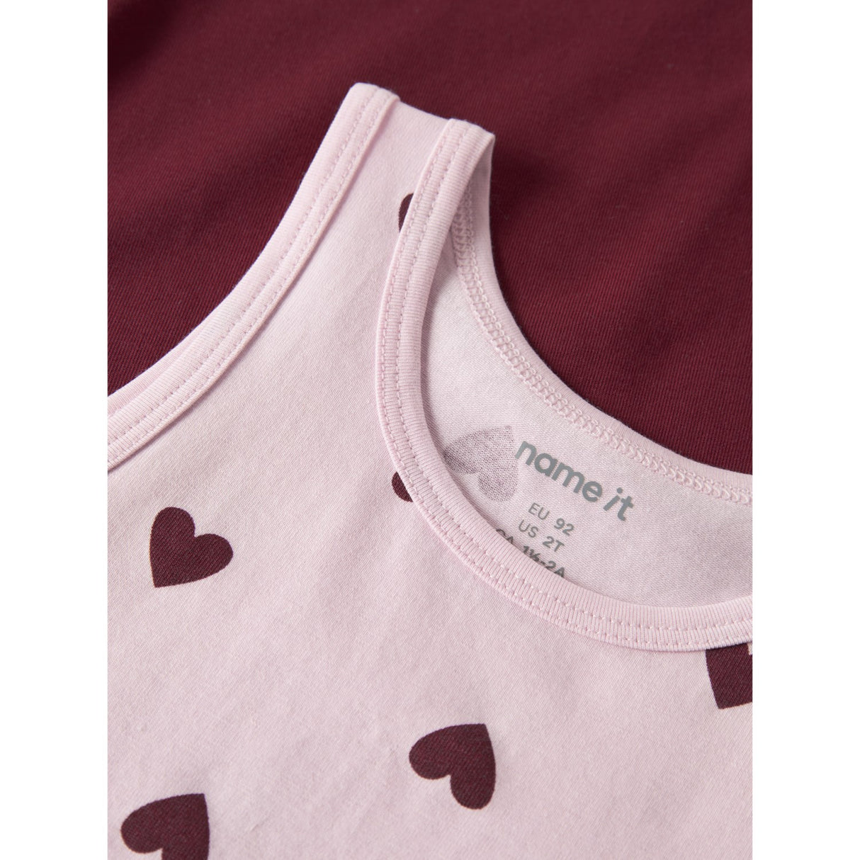 Name It Parfait Pink Nmftank Topp 2P Cutie Heart Noos