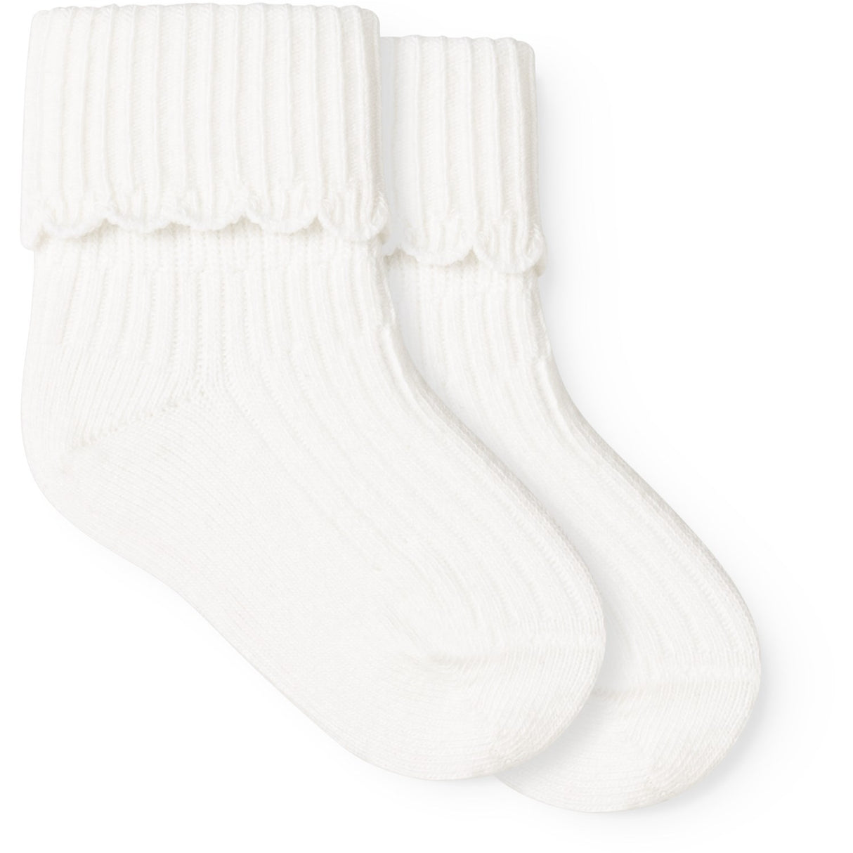 MarMar Gentle White Newborn Strumpor Scallop 2-pack Strumpor