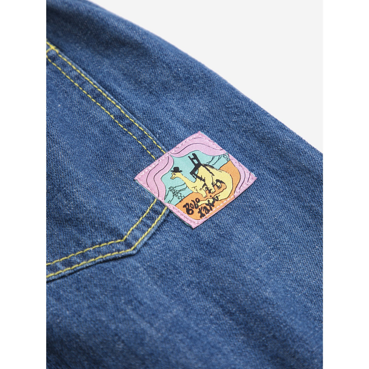 Bobo Choses Midnight Blue Taxi Saurus Tag Denim Byxor