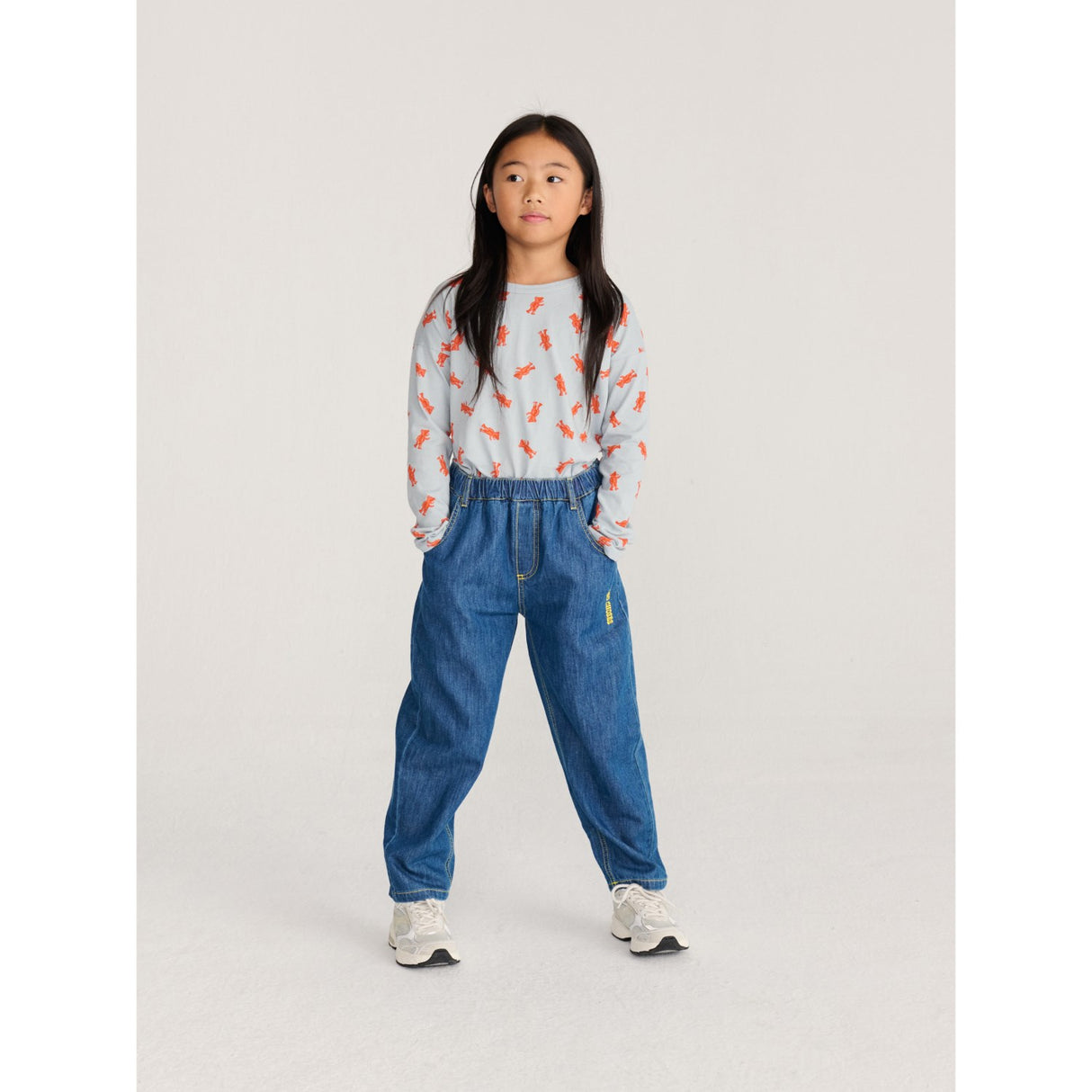 Bobo Choses Midnight Blue Taxi Saurus Tag Denim Byxor