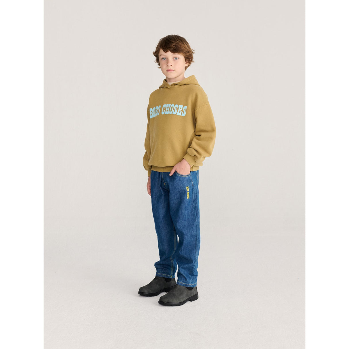 Bobo Choses Midnight Blue Taxi Saurus Tag Denim Byxor
