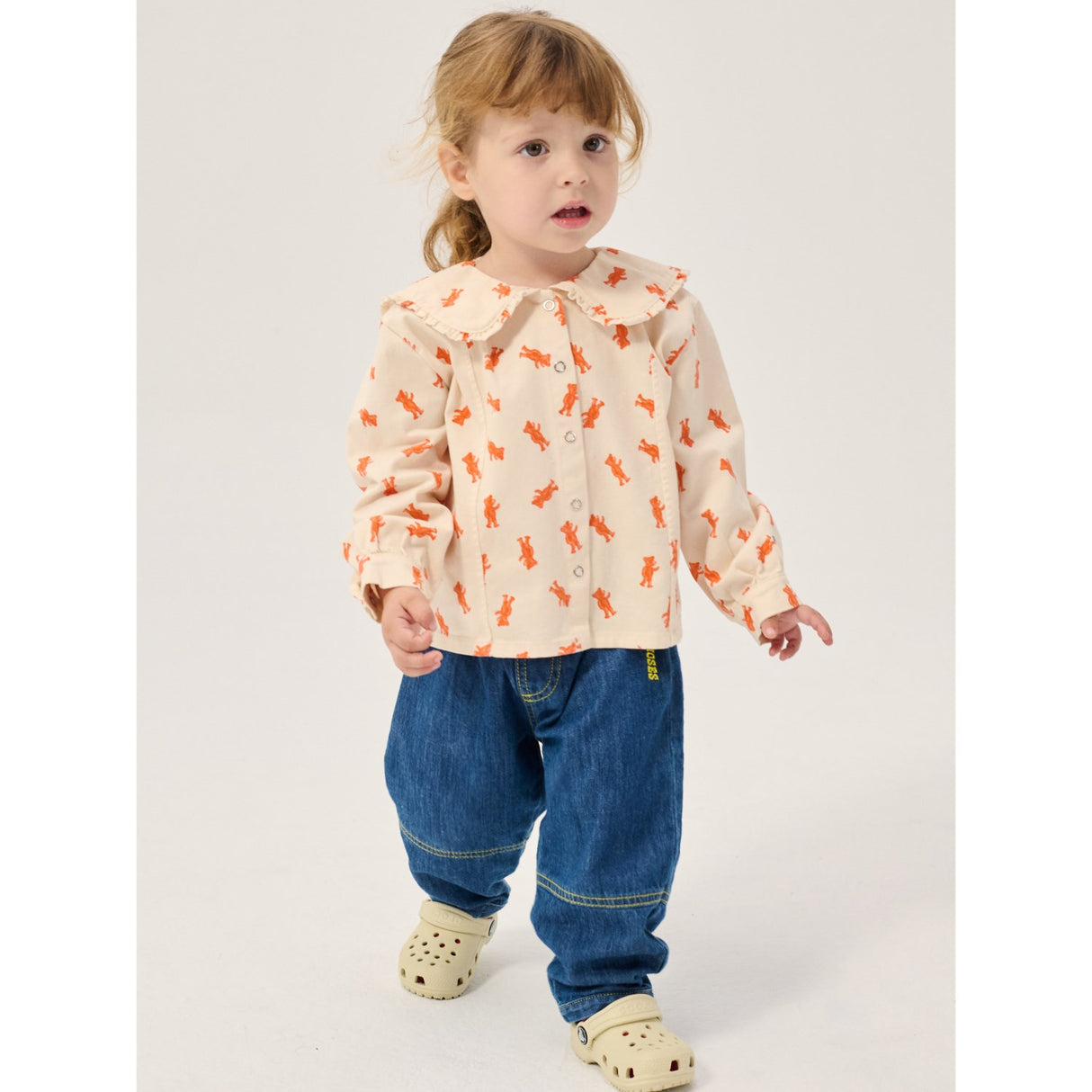 Bobo Choses Midnight Blue Taxi Saurus Tag Denim Byxor