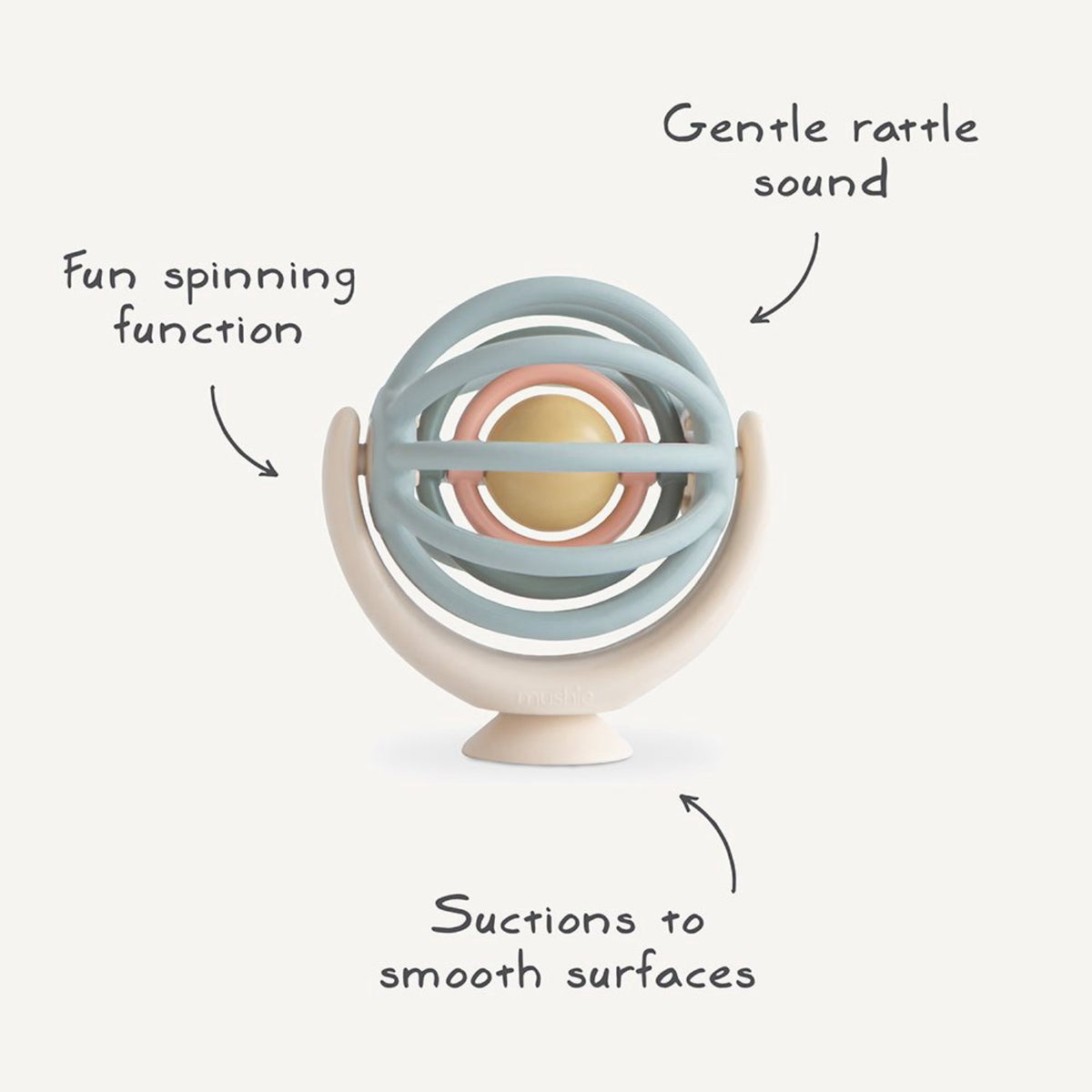 Mushie Ball Mushie Suction Spinner Boll