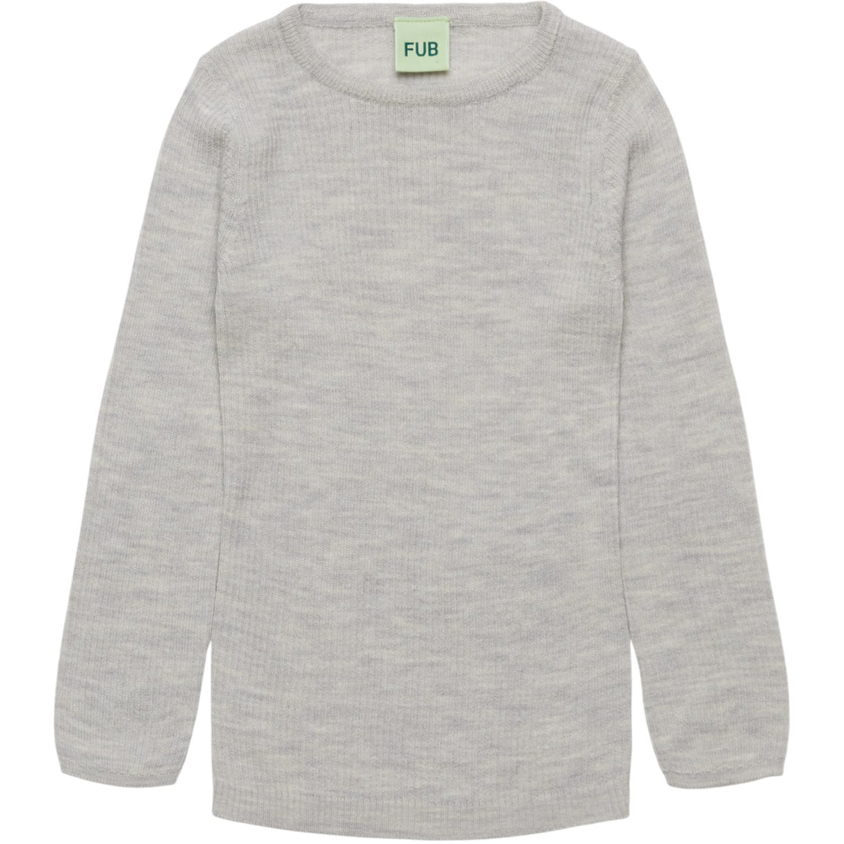 FUB Light Grey Melange Rib Blus