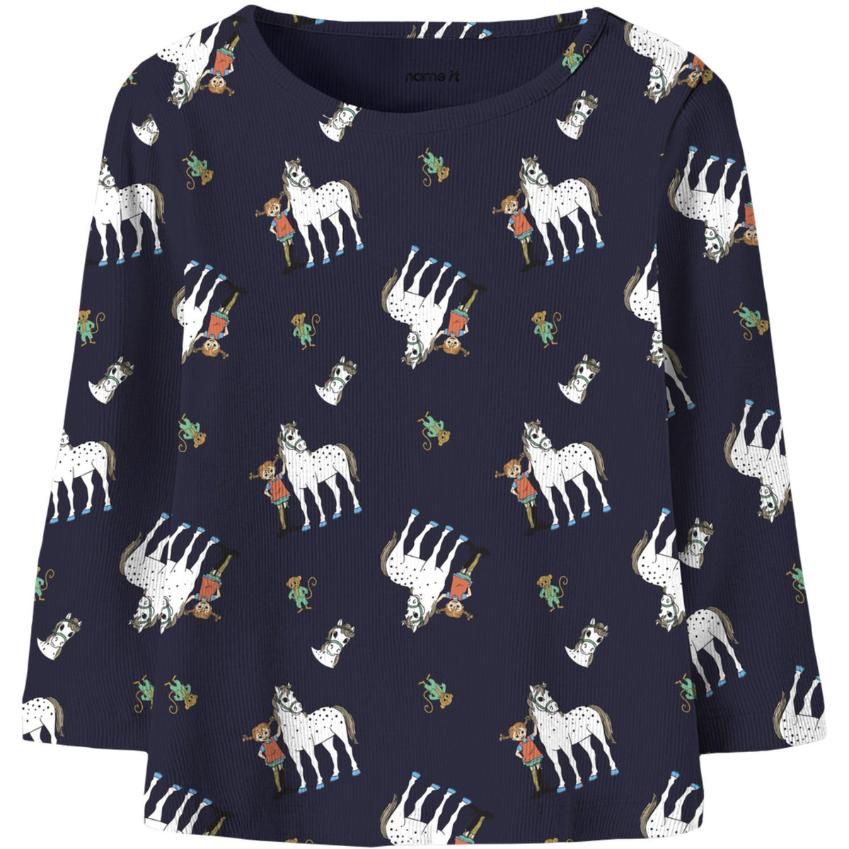 Name It Evening Blue Nmfokka Pippi Ls Slim Topp Sky