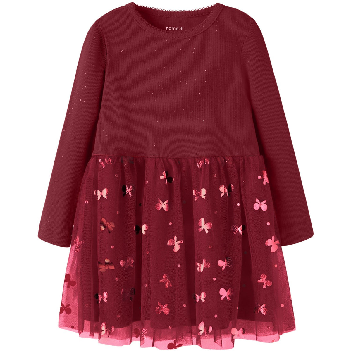 Name It Red Dahlia Nmfrosally Ls Klänning