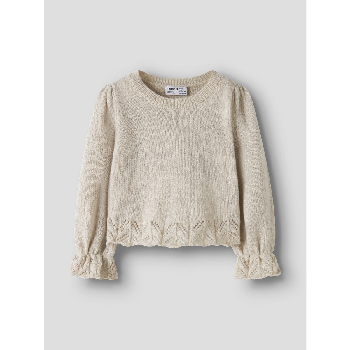 Name It Peyote Melange Silver Lurex Nmfruel Ls Stickad