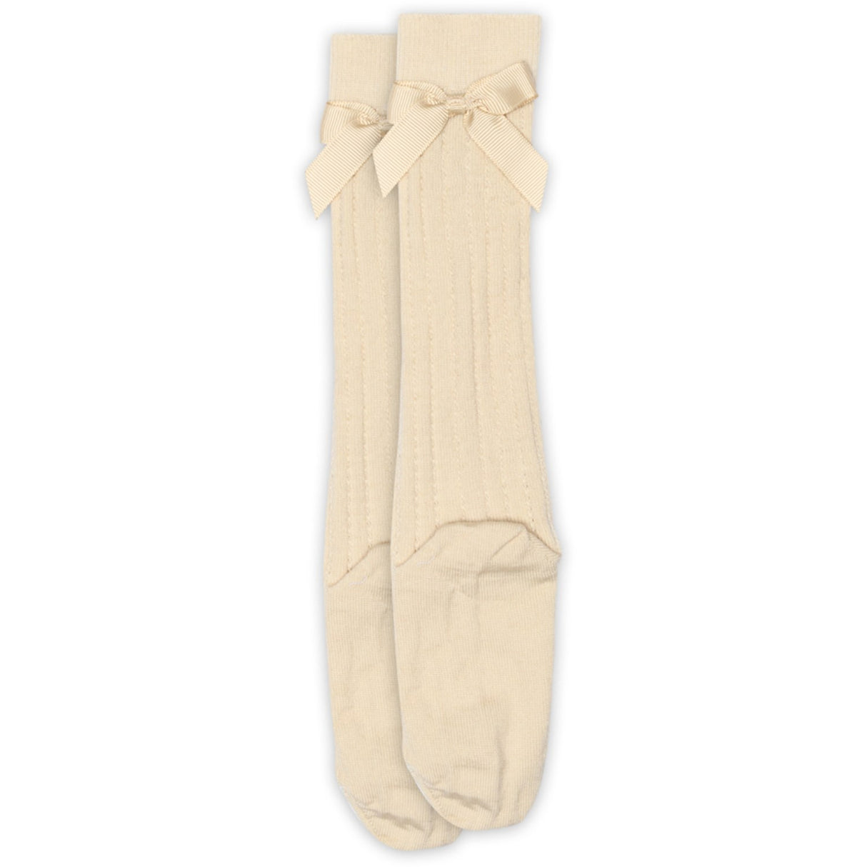 Mp Danmark Ecru Vita Knee Strumpor Rosett