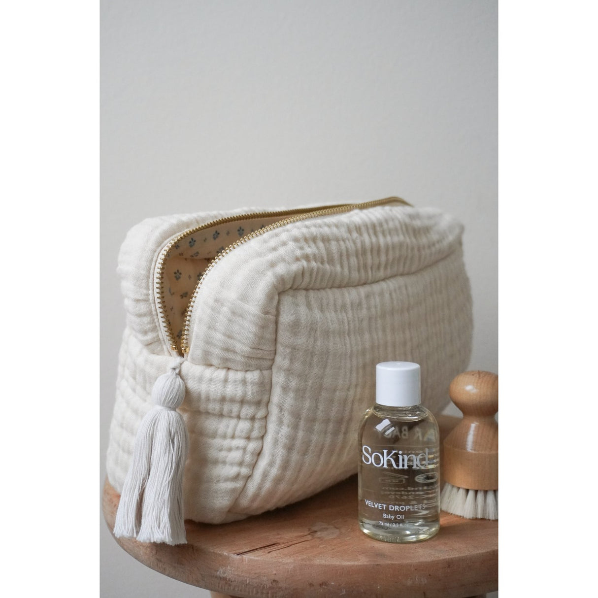 Cam Cam Copenhagen Anique White Capri Muslin Toiletry Väska