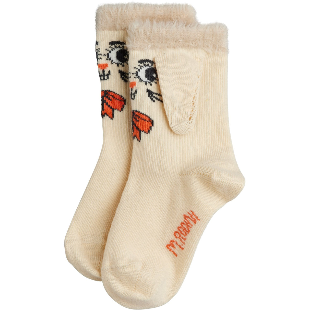 Mini Rodini Off-White Rabbit 1-Pack Ear Strumpor