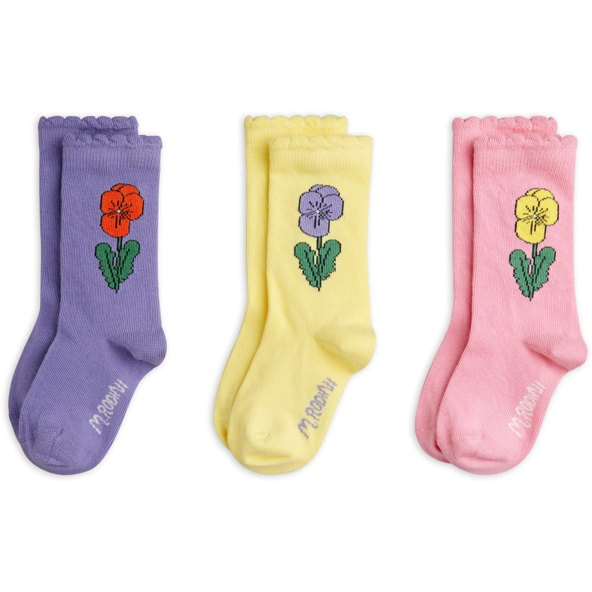 Mini Rodini Multi Violas 3-Pack Strumpor