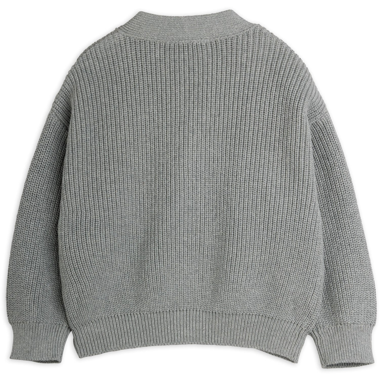 Mini Rodini Grey Melange Ritzratz Patch Stickad Cardigan