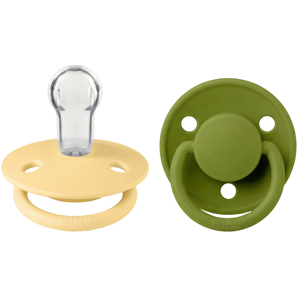 Bibs Pale Butter / Wasabi Napp De Lux 2-Pack Silikon