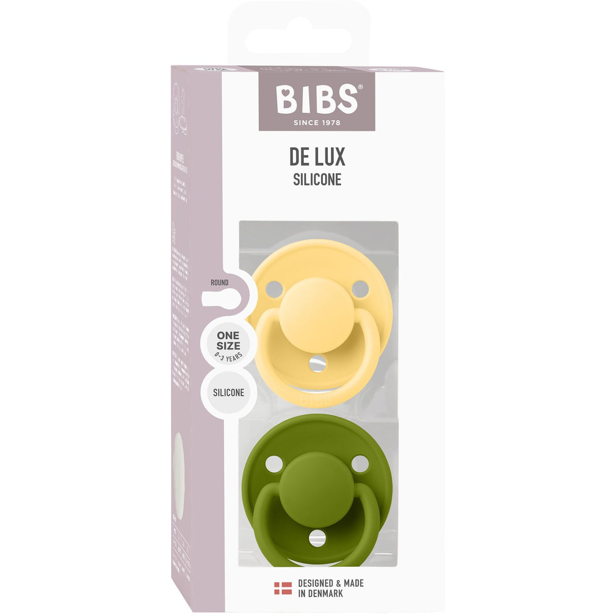 Bibs Pale Butter / Wasabi Napp De Lux 2-Pack Silikon