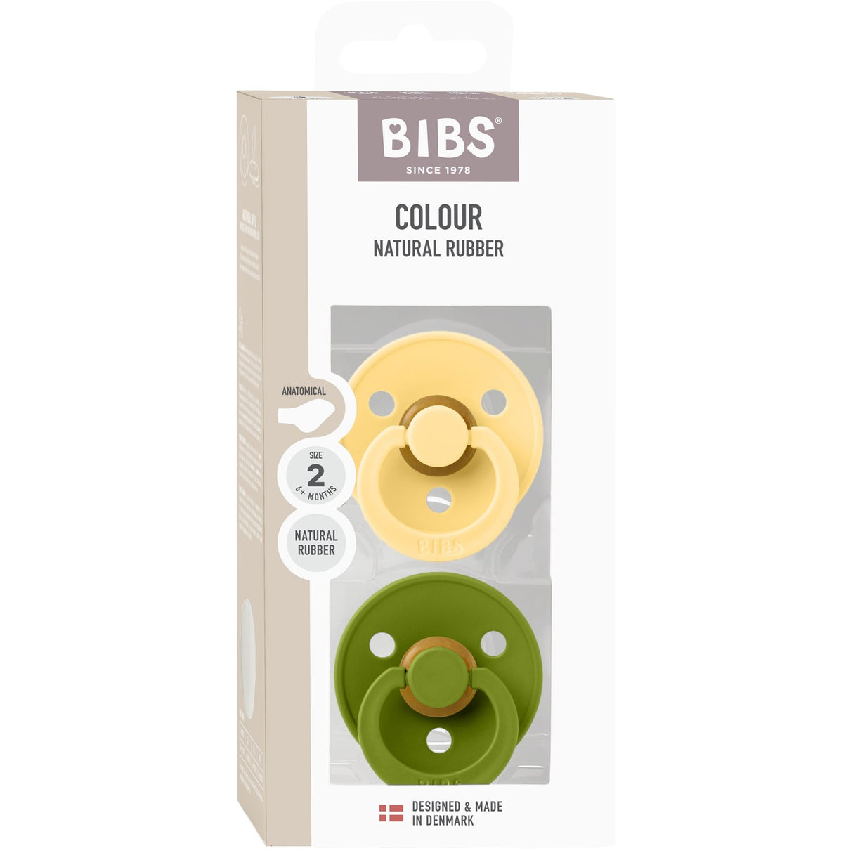 Bibs Pale Butter / Wasabi Napp Colour 2-Pack Anatomical Latex