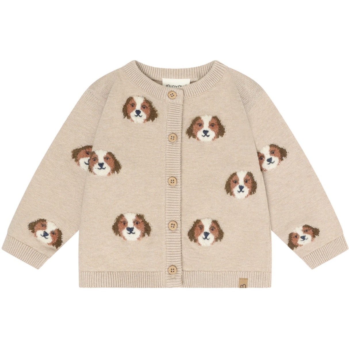 Minymo Beige Melange Cardigan Stickad