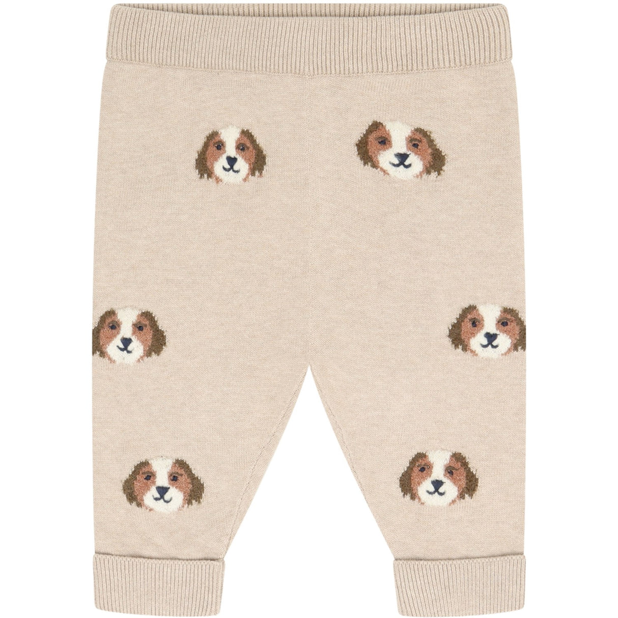 Minymo Beige Melange Byxor Stickad