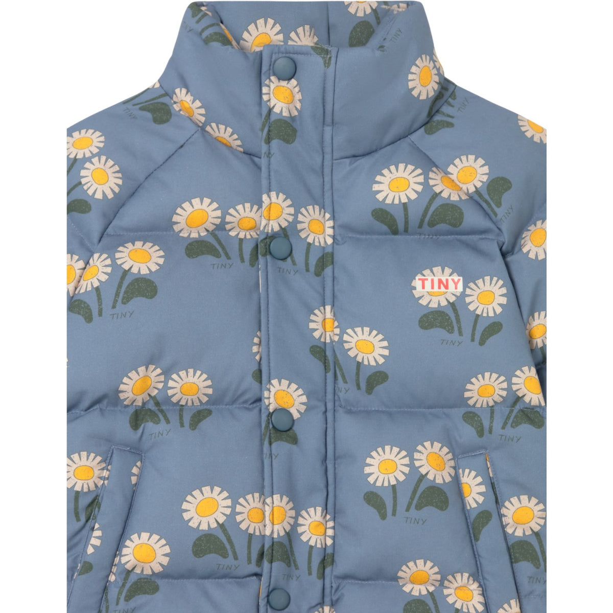 TinyCottons Stone Winter Flowers Kort Quiltad Jacka