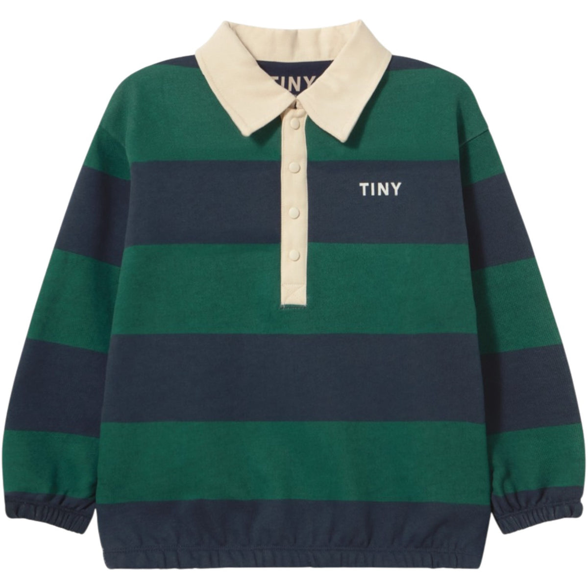 TinyCottons Dark Green Navy Stripes Pikétröja Sweatshirt