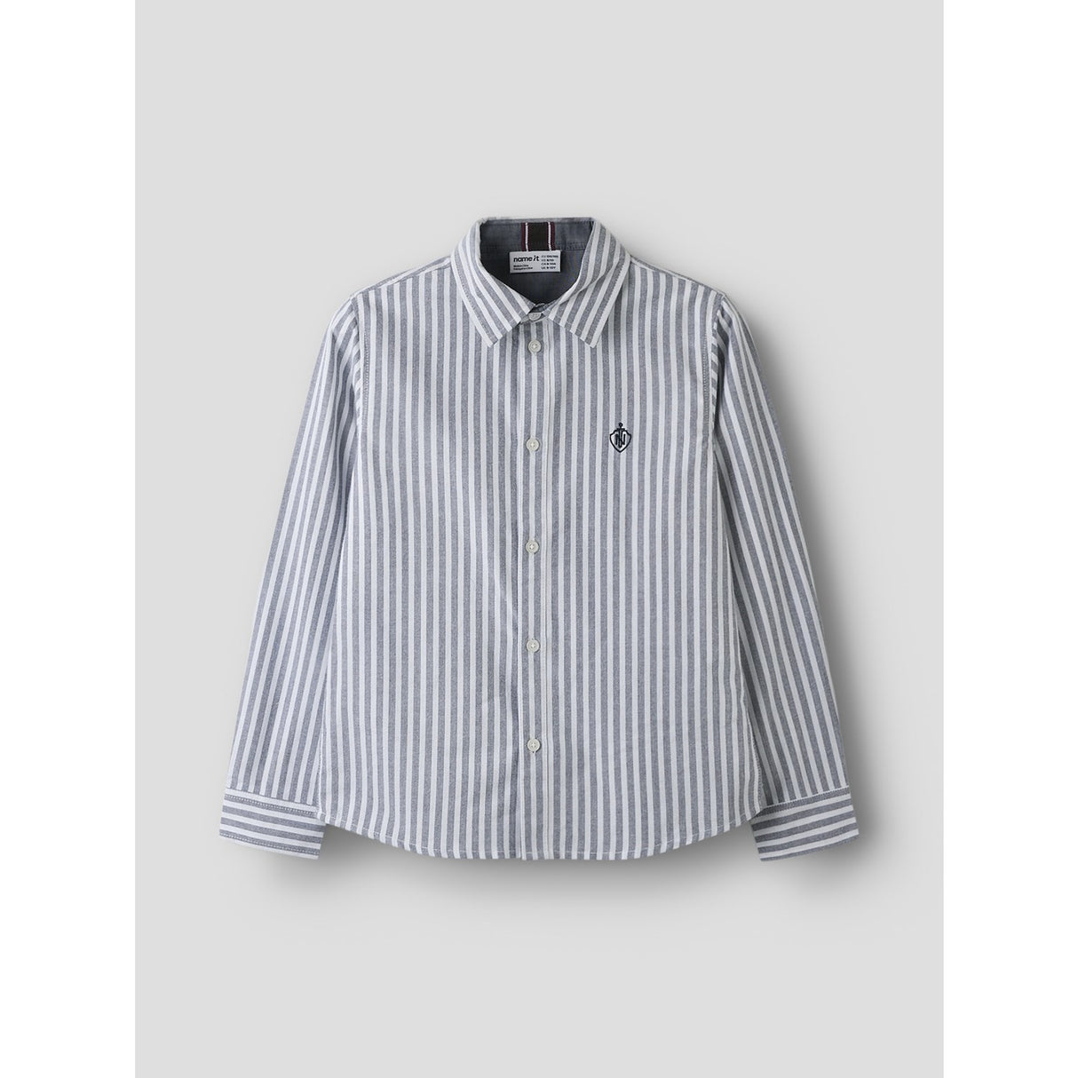 Name It Navy Blazer Bright White Nkmnewsa Ls Skjorta Noos