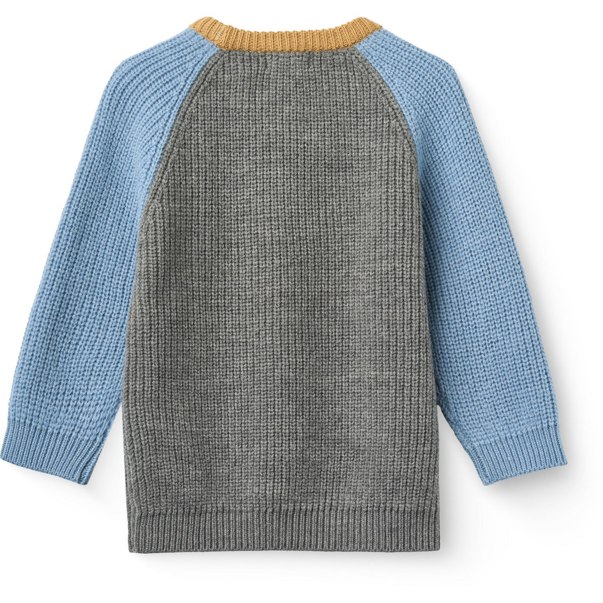 COPENHAGEN COLORS Grey Melange Comb. Merino Rib Stickad Blus