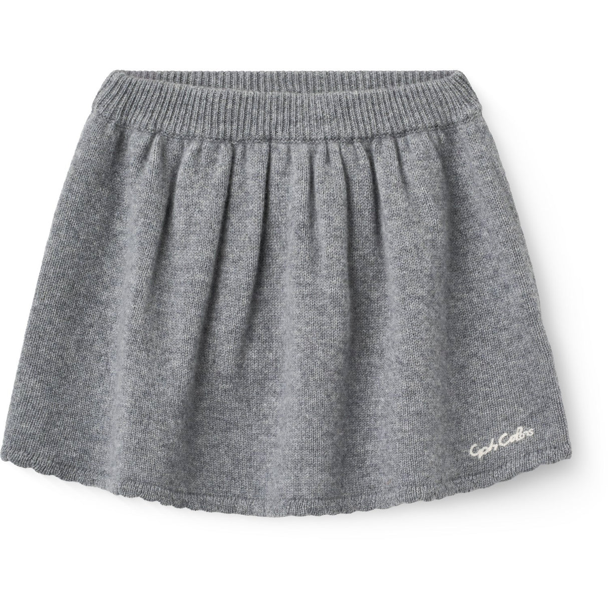 COPENHAGEN COLORS Grey Mel. Cashmere Kjol M/ Emb.
