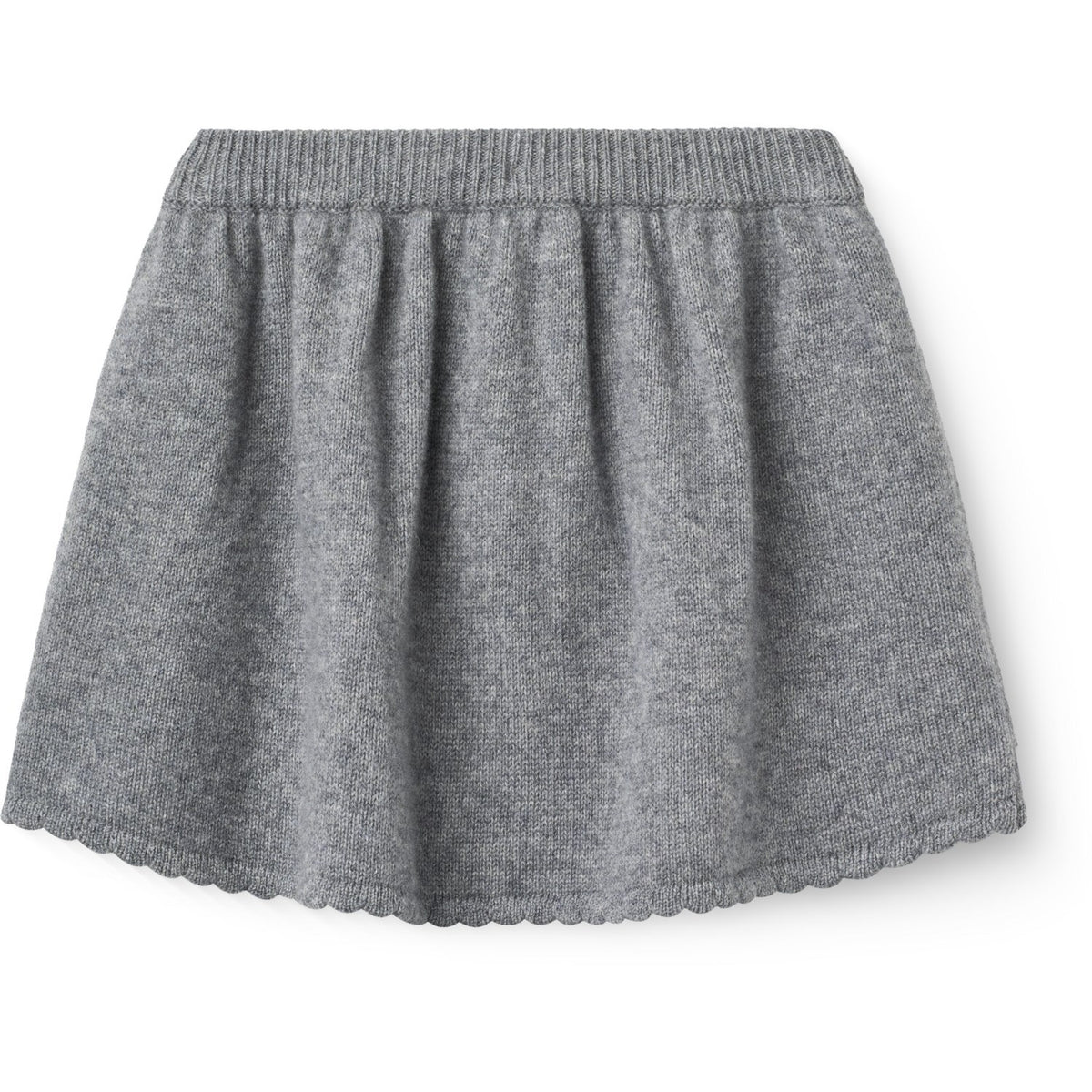 COPENHAGEN COLORS Grey Mel. Cashmere Kjol M/ Emb.