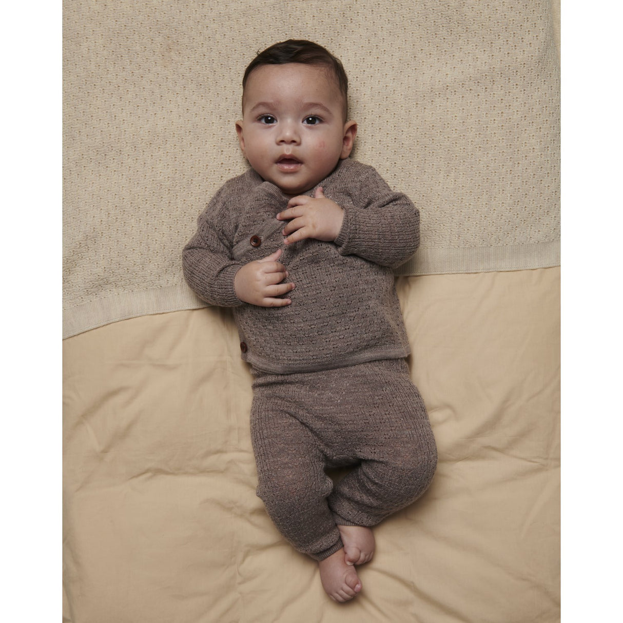 COPENHAGEN COLORS Natural Melange Merino Pattern Baby Leggings