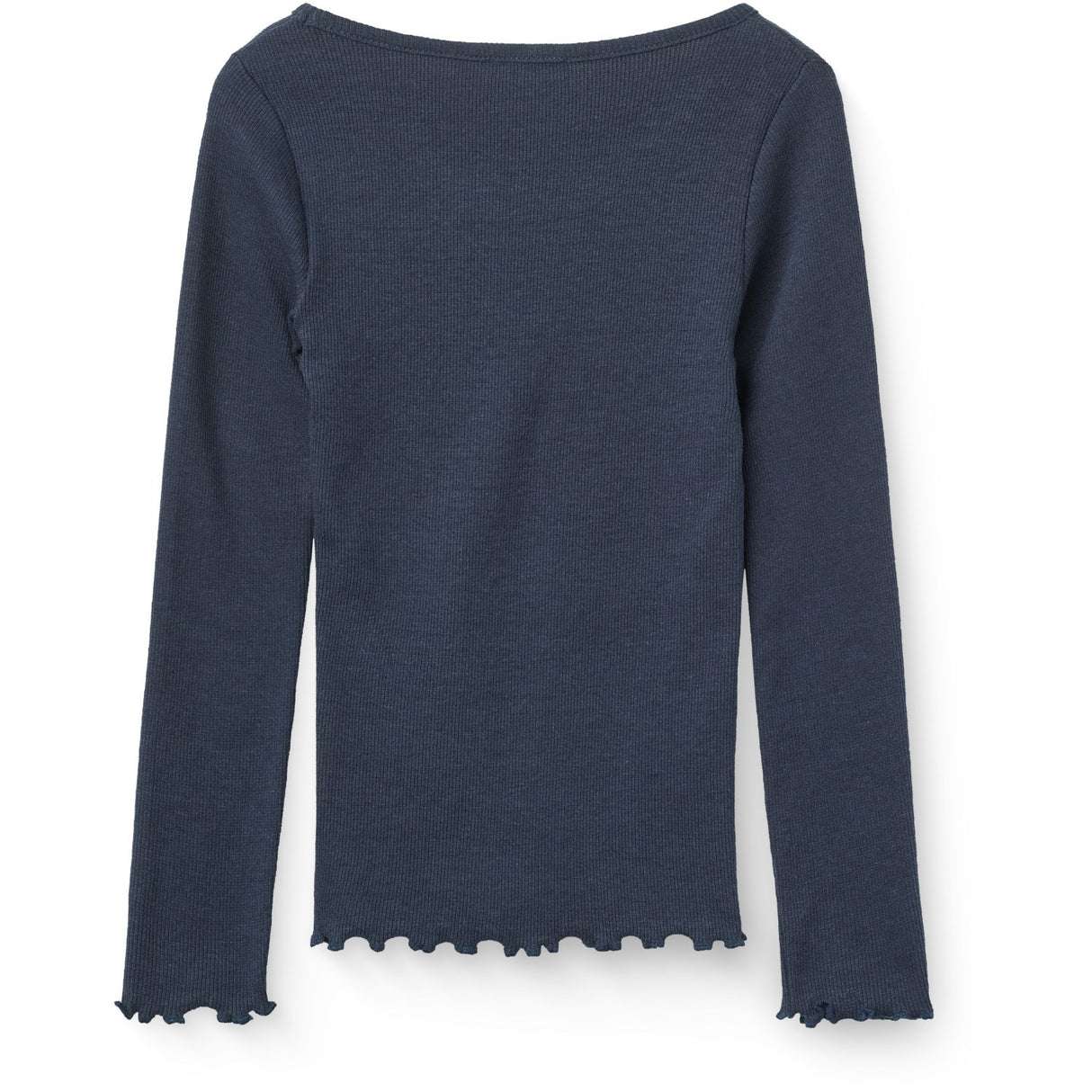 COPENHAGEN COLORS Navy Modal Rib Ls T-Shirt M/ Heart Hole Pattern