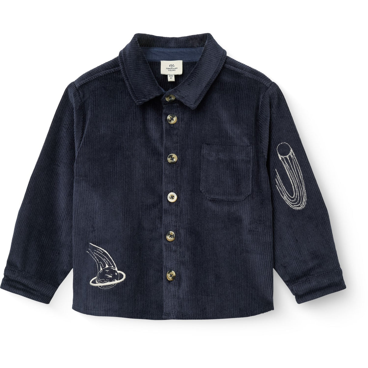 COPENHAGEN COLORS Navy Corduroy Overshirt M/ Emb.