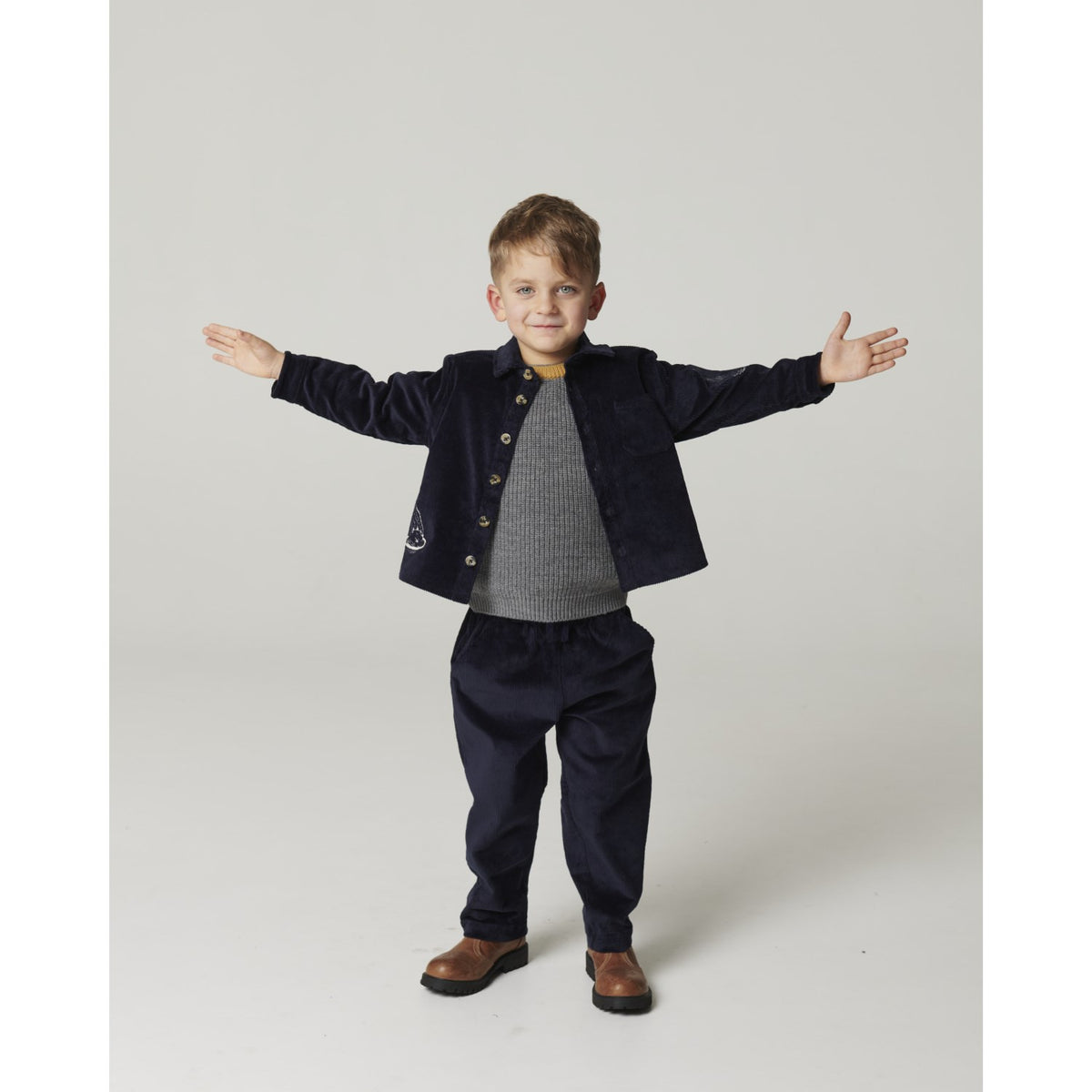 COPENHAGEN COLORS Navy Corduroy Overshirt M/ Emb.
