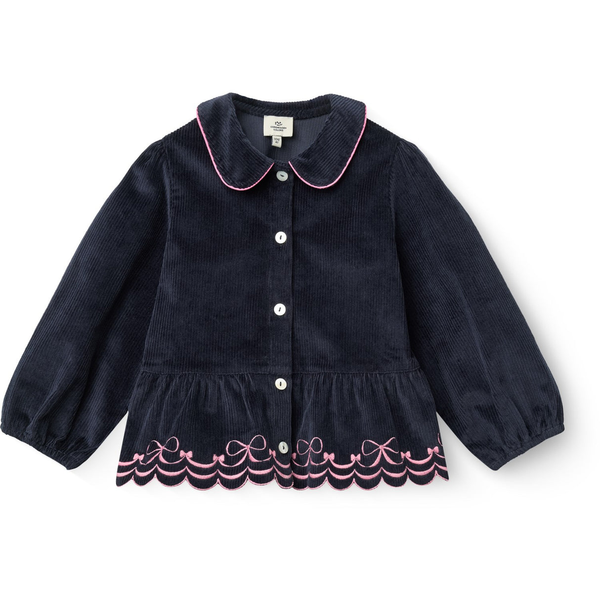 COPENHAGEN COLORS Navy Corduroy Blus M/ Emb.