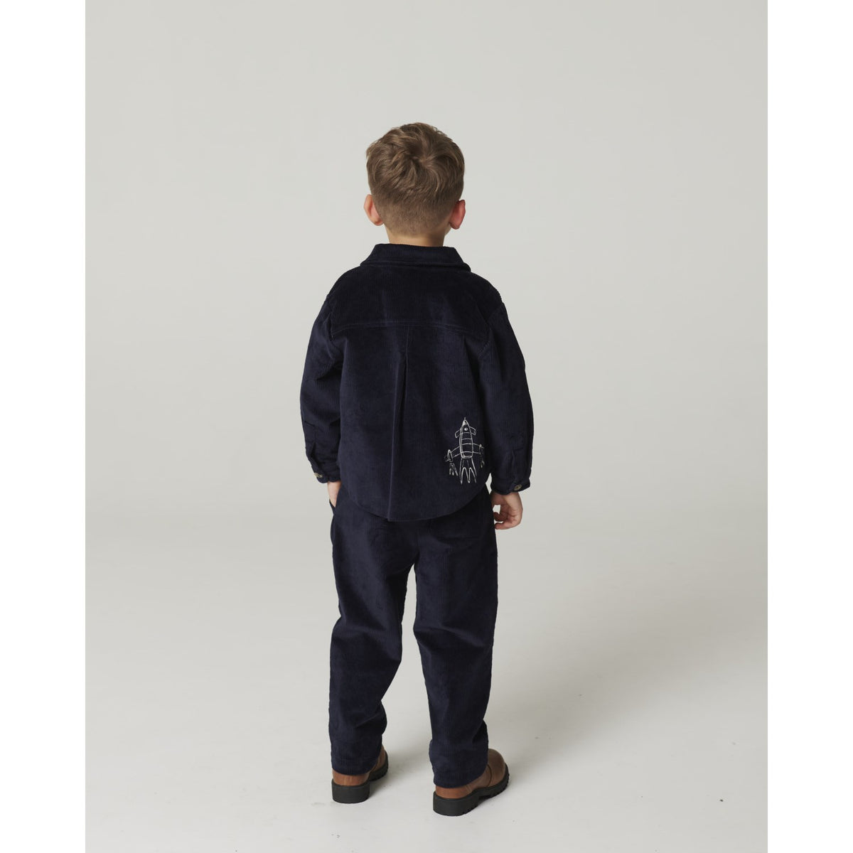 COPENHAGEN COLORS Navy Corduroy Overshirt M/ Emb.