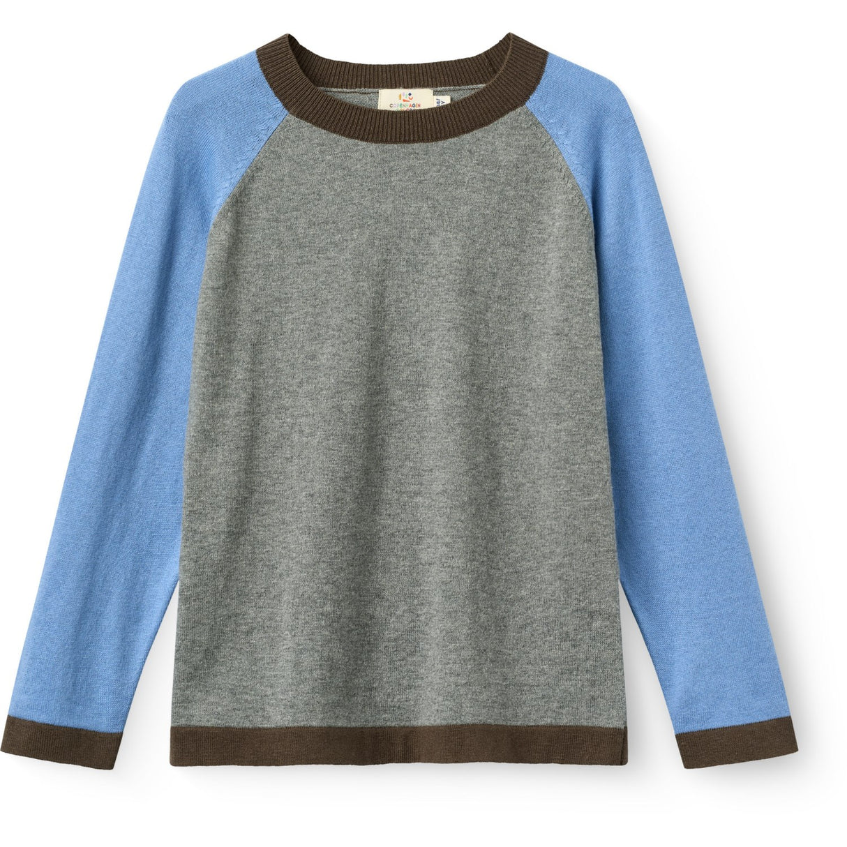 COPENHAGEN COLORS Grey Mel. Comb. Light Stickad Färg Block Blus