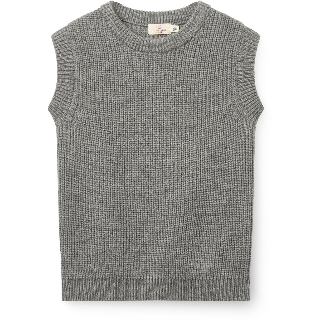 COPENHAGEN COLORS Grey Melange Merino Rib Väst