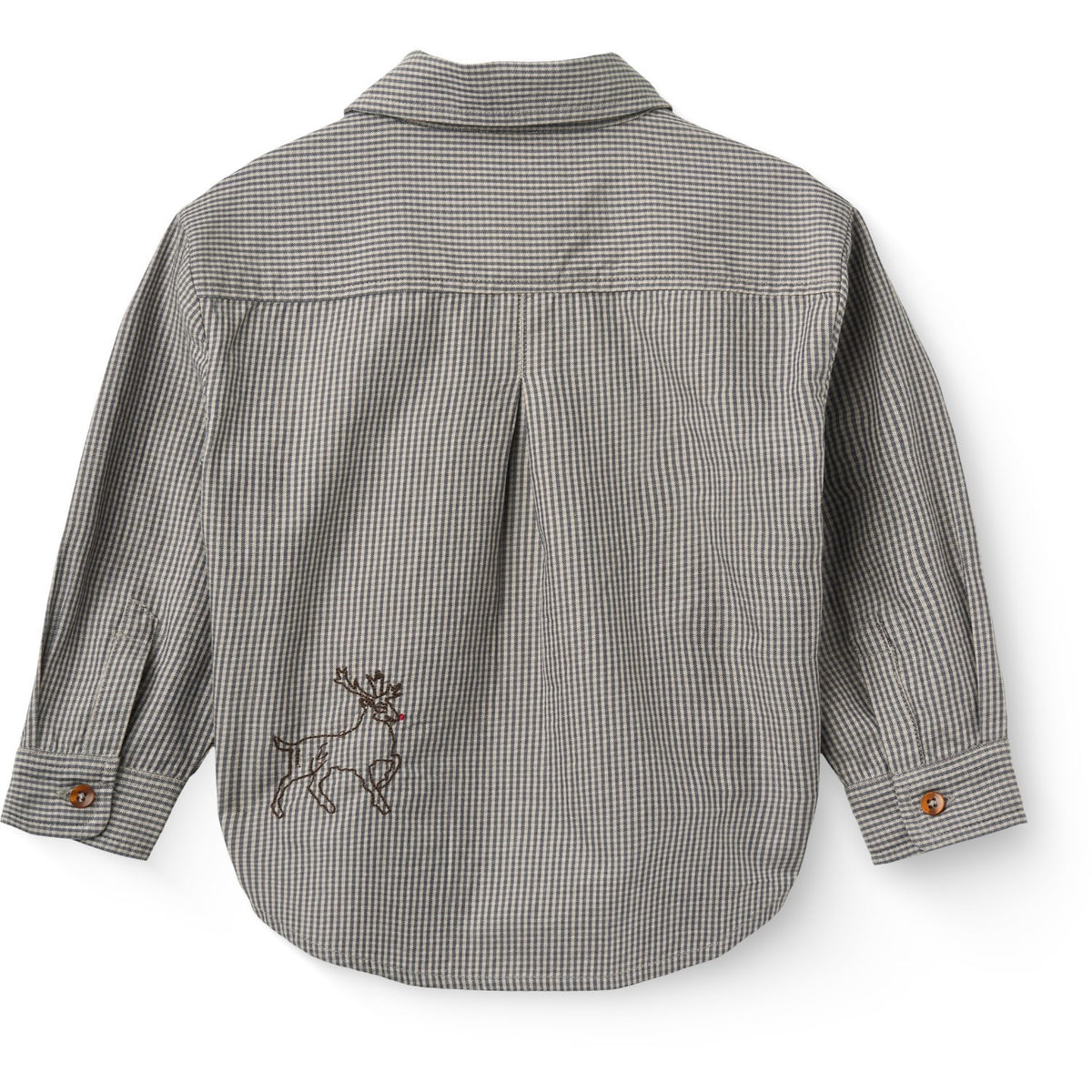 COPENHAGEN COLORS Grey Check Comb. Checkered Classic Skjorta M/ Embroidery