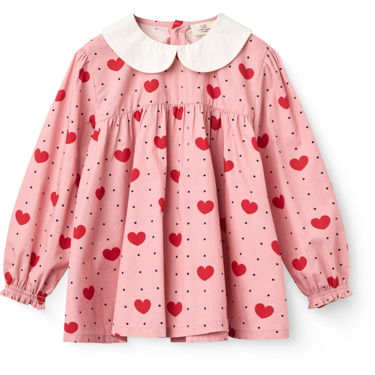 COPENHAGEN COLORS Heart Aop Blus M/ Krage M/ Heart Aop