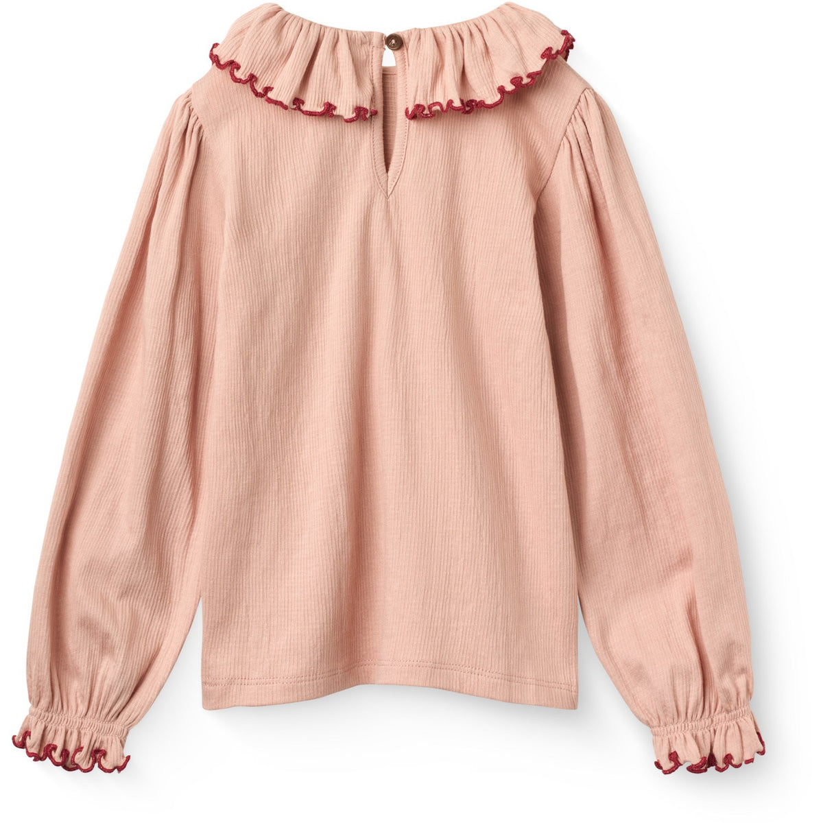 COPENHAGEN COLORS Mellow Rose Comb. Crepe Ls Topp M/ Frill Krage