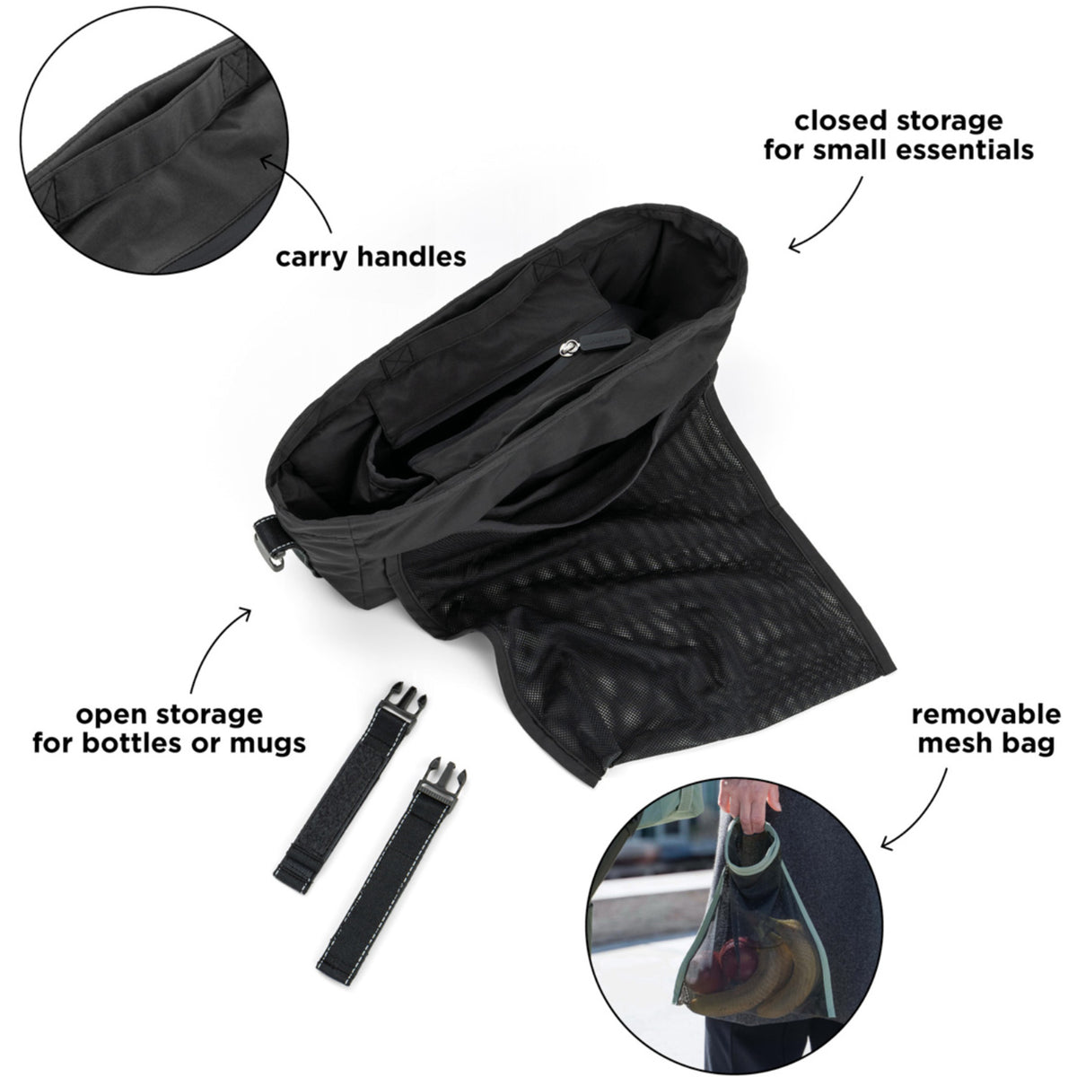 DonebyDeer Black Stroller Organiser