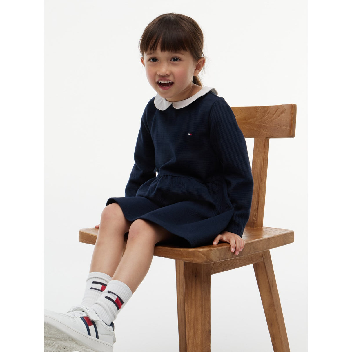Tommy Hilfiger Dark Blue-Blue Lg Fit Och Flare Klänning