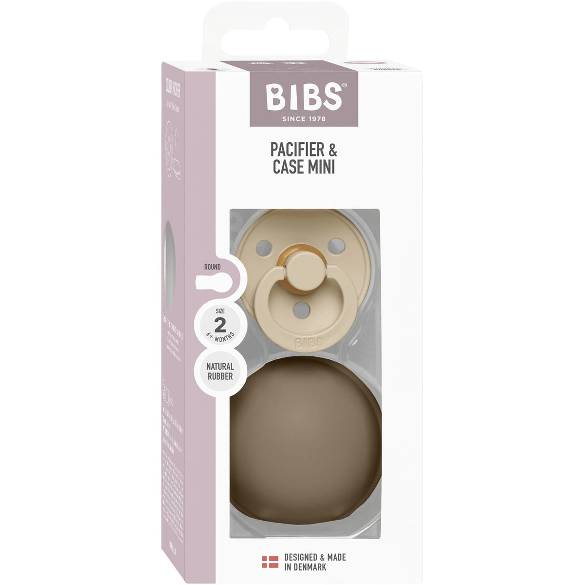 Bibs Vanilla / Dark Oak Colour Napp Round Latex & Napp Case Mini