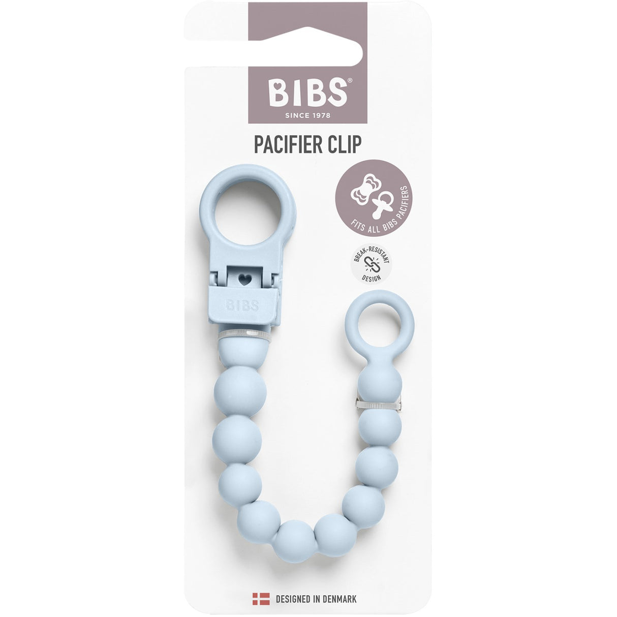 Bibs Baby Blue Napp Clip Beaded