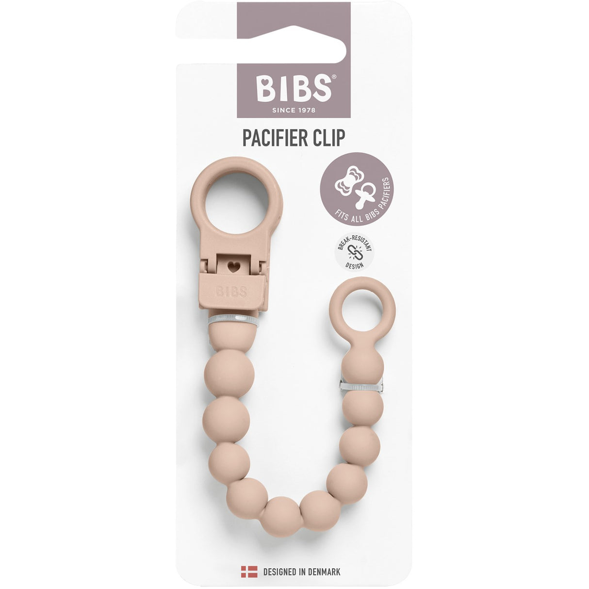 Bibs Blush Napp Clip Beaded